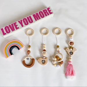 Handmade Baby Girl Boho Nursery Gym Activity Toys